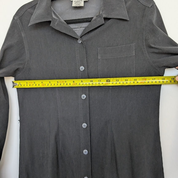 Vintage Talbots Structured Button Front Maxi Dress Sz 6 in Black Goth Modest - Picture 14 of 16